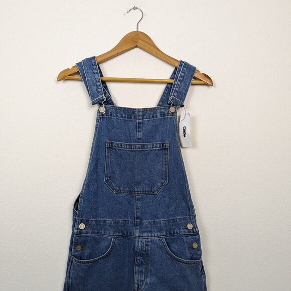 NWT ASOS Design Mid Blue Denim Straight Leg Overalls Size XXS - Picture 4 of 7